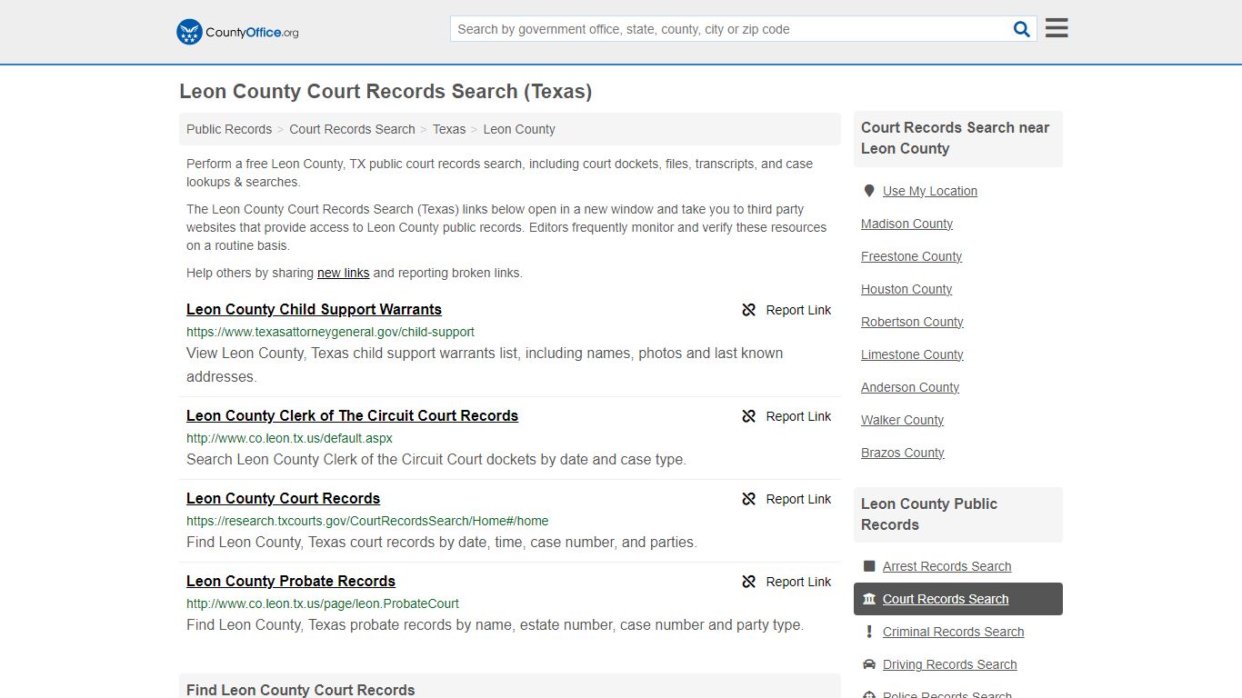 Court Records Search - Leon County, TX (Adoptions, Criminal, Child ...