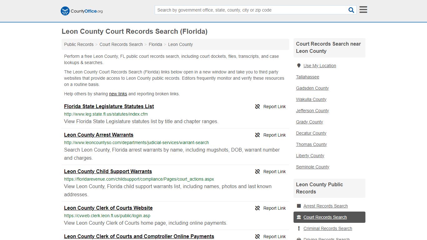 Court Records Search - Leon County, FL (Adoptions, Criminal, Child ...